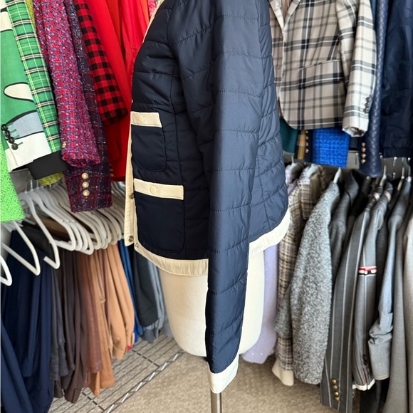 NWT Talbots Navy/Cream Light Puffer - Picture 6 of 10